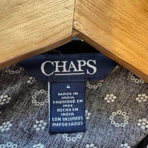 Chaps Jumpsuit Women’s Size 4 Viscose Navy Blue Lightweight Wide Leg Boho Casual - Picture 3 of 14